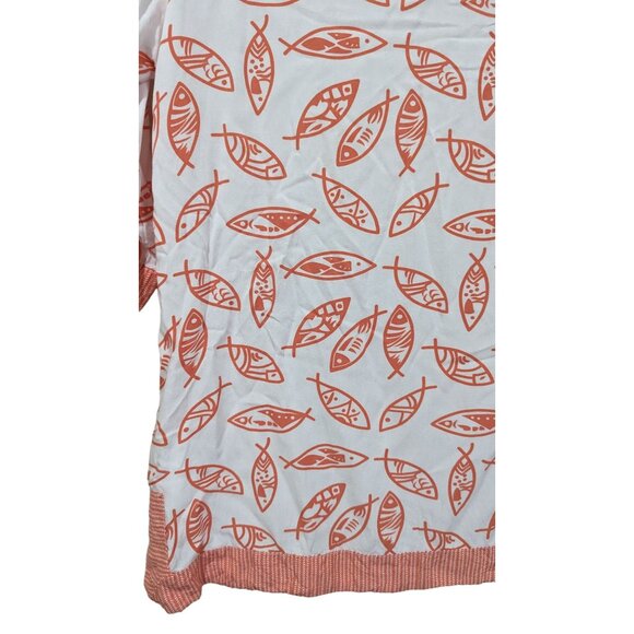 Tybee Island Clothing Company Tunic top size M pink fish beach summer coral pink - Picture 8 of 11
